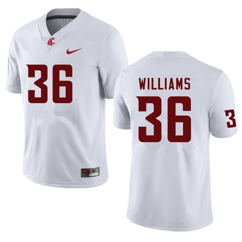 Men #36 Kedron Williams Washington State Cougars College Football Jerseys Sale-White